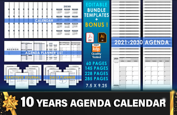 Download 10 Years KDP Interiors Template Bundle - Template Collection