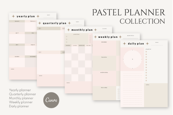 Download Pastel Canva Planner Template Set - Template Collection