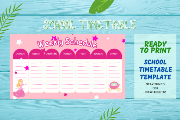 Download Princess Theme Weekly Schedule Template - Template Collection