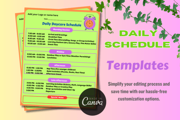 Download Editable Daily Schedule Template - Premium Bundle
