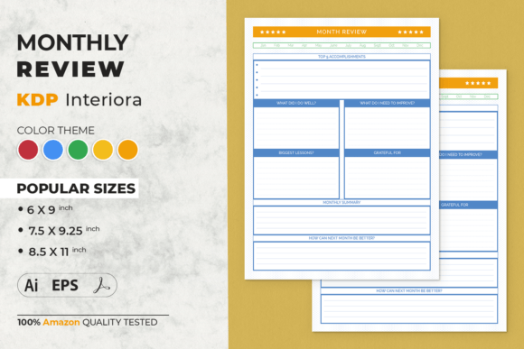 Download Monthly Review | KDP Interior Template - Template Collection