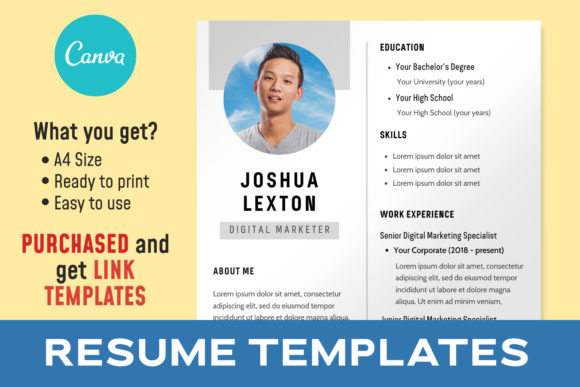 Download Simple Resume Templates | CANVA Template - Template Collection