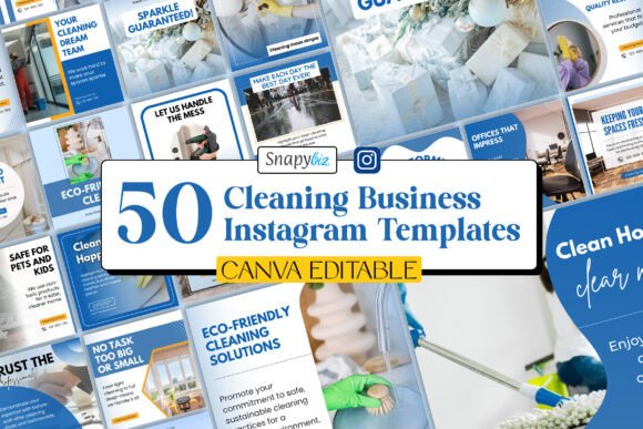 Download Cleaning Business IG Canva Templates - Template Collection
