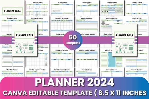 Download Planner 2024 Canva Templates - Template Collection