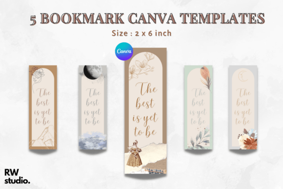 Download 5 Bookmark Canva Templates | Printable - Template Collection