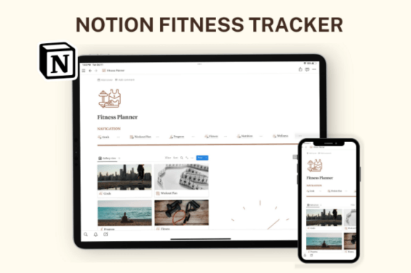 Download Notion Template, Notion Fitness Planner - Template Collection