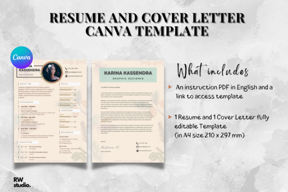 Download Resume and Cover Letter Canva Template - Template Collection