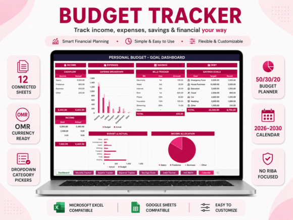 Download Pink Budget Tracker Excel Template - Template Collection