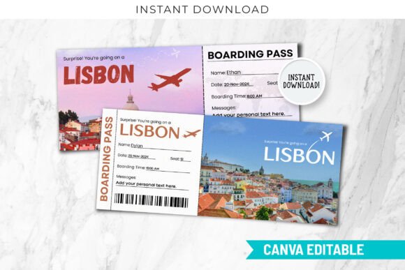 Download Lisbon Boarding Pass Template - Template Collection