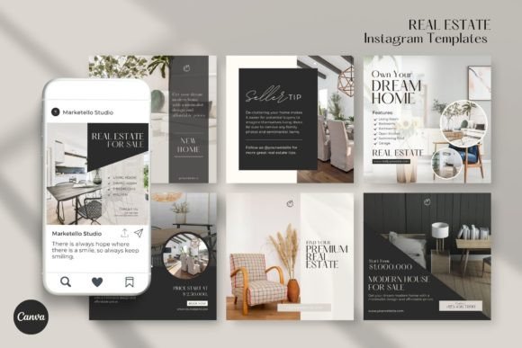 Download Real Estate Instagram Templates CANVA - Template Collection