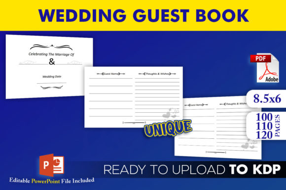 Download Wedding Guest Book KDP Interior Template - Template Collection