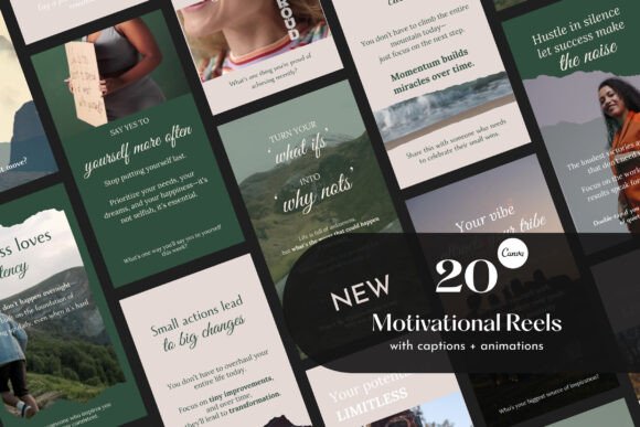 Download 20 Motivational Canva Templates | Reels - Template Collection