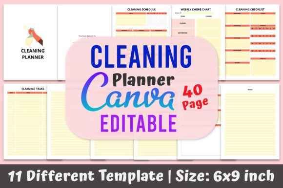 Download Cleaning Planner KDP Canva Template - Template Collection