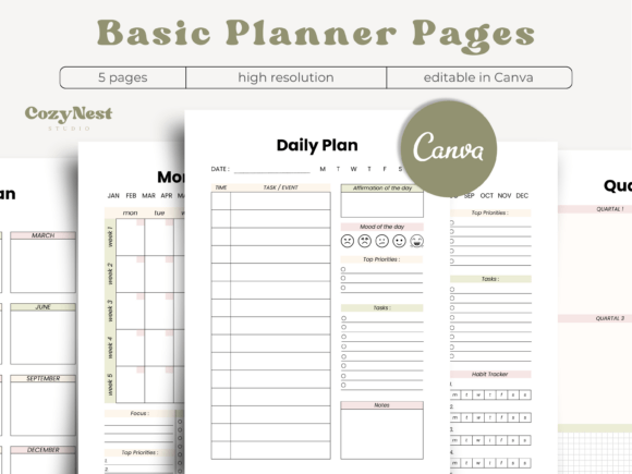 Download Canva Planner Template Bundle Printable - Template Collection