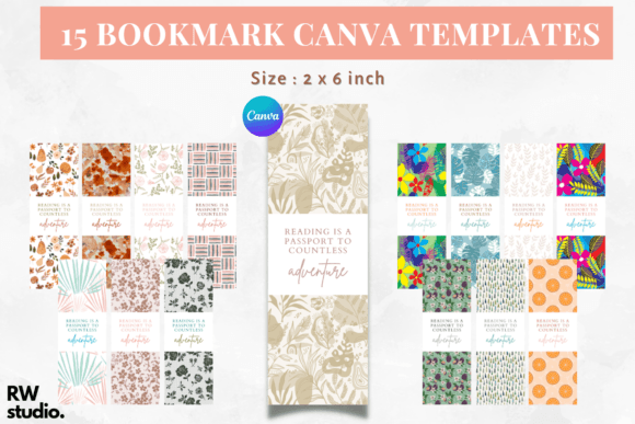 Download 15 Bookmark Canva Templates | Printable - Template Collection