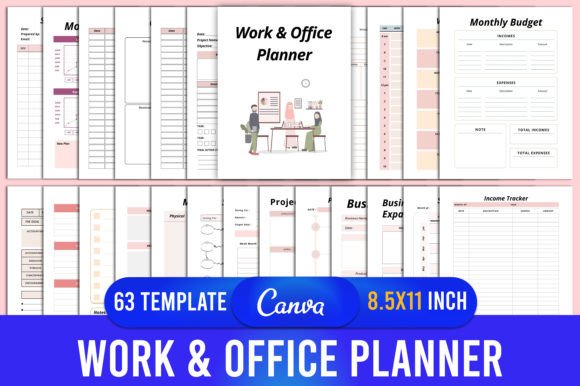 Download Work &amp; Office Planner Canva Template - Template Collection