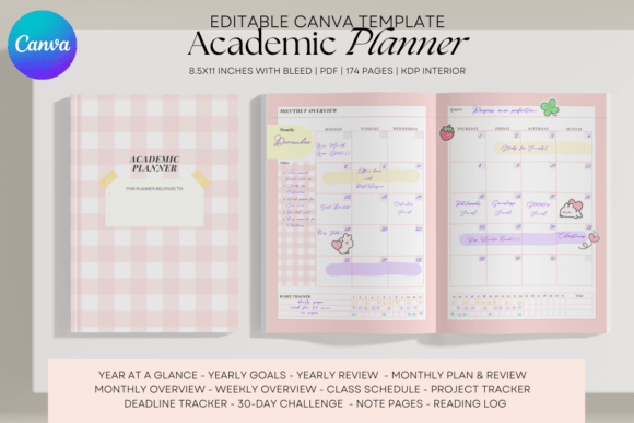 Download Updated Canva Academic Planner Template - Template Collection