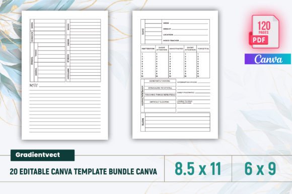 Download (KDP) 20 Editable Canva Template Bundle - Template Collection