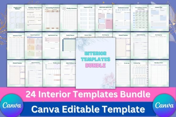Download 24 Editable Canva Template Bundle KDP - Template Collection