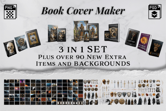 Download 3 in 1 Fantasy Book Cover Maker Mega Set - Mega Collection