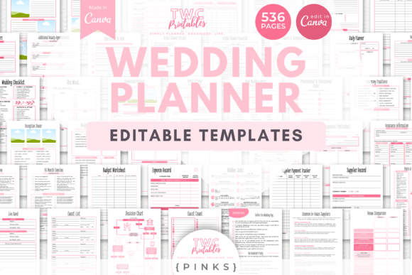 Download Wedding Planner Canva Templates | PINKS - Template Collection