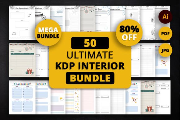 Download 50 Editable KDP Templates Bundle Pack - Template Collection