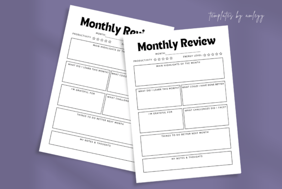 Download Monthly Review Planner Template Editable - Template Collection