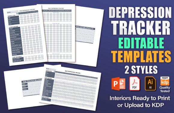 Download Depression Tracker Editable KDP Template - Template Collection