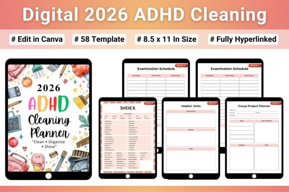 Download Digital 2026 ADHD Cleaning Template - Template Collection