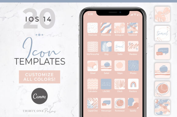 Download IOS 14 Icon Canva Templates | Rose - Template Collection