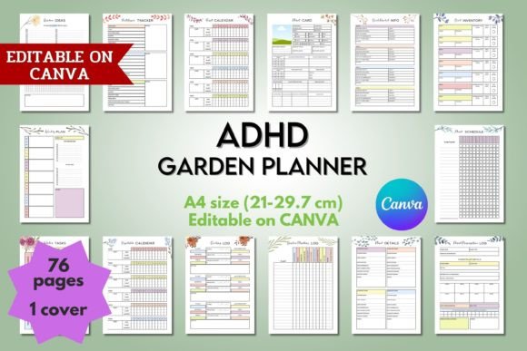 Download ADHD Garden Planner - Canva Template - Template Collection