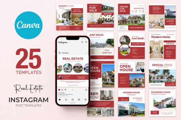 Download 25 Real Estate Instagram Templates CANVA - Template Collection
