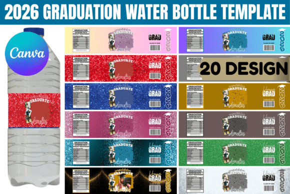 Download 2026 Graduation Water Bottle Template - Template Collection