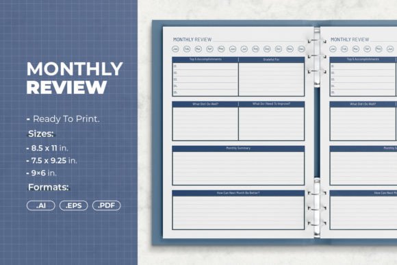 Download Monthly Review | Printable Template - Template Collection
