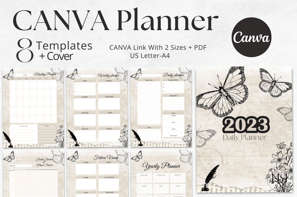 Download Editable Vintage CANVA Planner Template - Template Collection