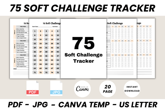 Download 75 Soft Challenge Tracker Canva Template - Template Collection