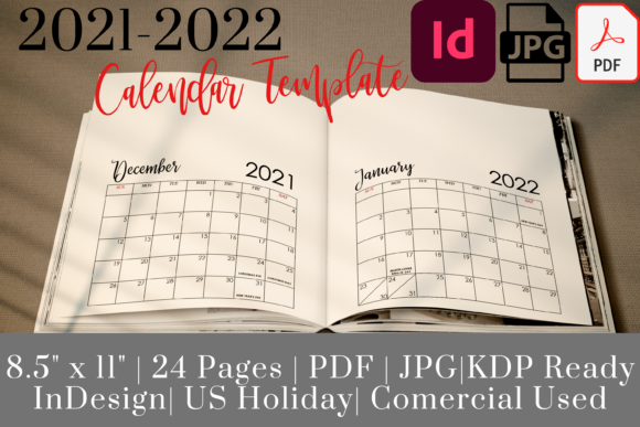 Download 2021-2022 Calendar Template for KDP - Template Collection