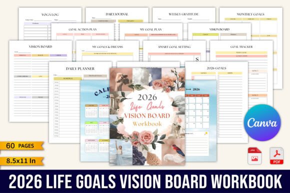 Download 2026 Life Goals Vision Board Workbook - Workbook Collection