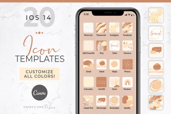 Download IOS 14 Icon Canva Templates | Desert - Template Collection