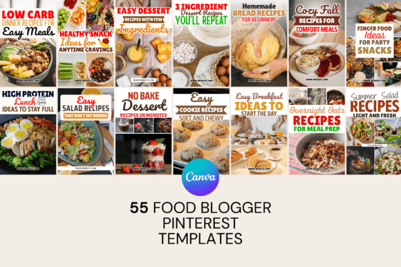 Download Food Blogger Pinterest Canva Template - Template Collection