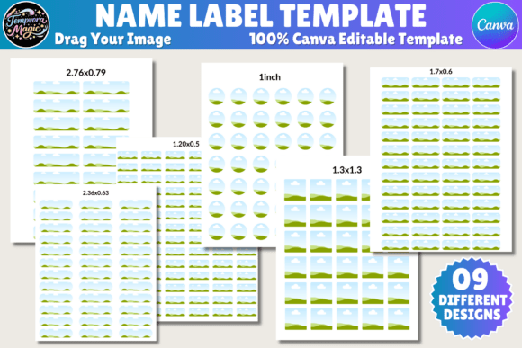 Download Name Labels Canva Editable Template - Template Collection