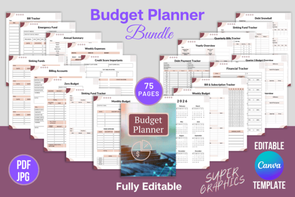 Download Budget Planner Bundle | Canva Template - Template Collection