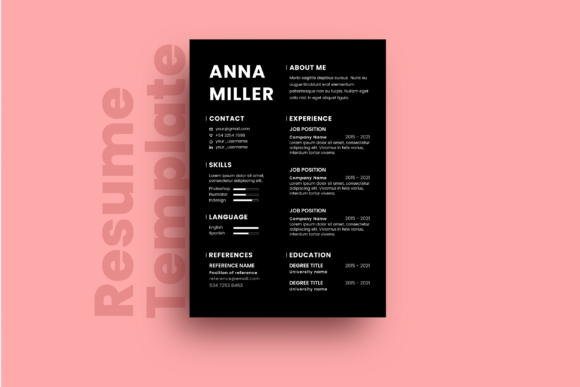 Download Minimal Black Resume Template Canva - Template Collection