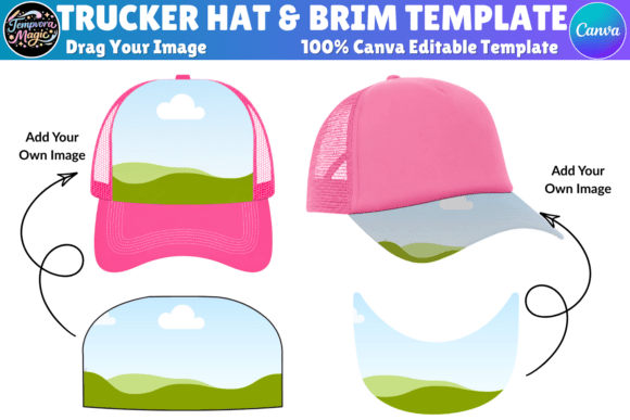 Download Trucker Hat Brim Canva Editable Template - Template Collection