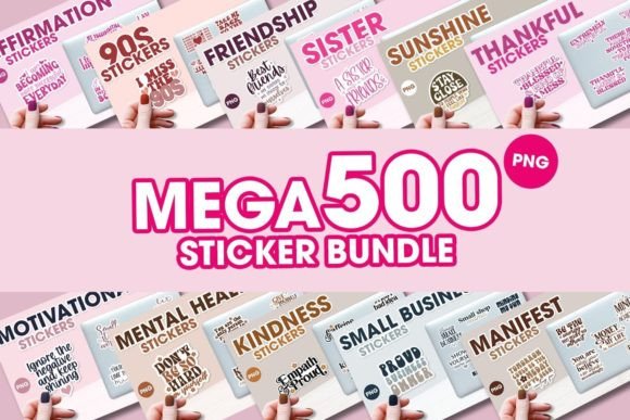 Download Mega Printable PNG Sticker Bundle - Mega Collection